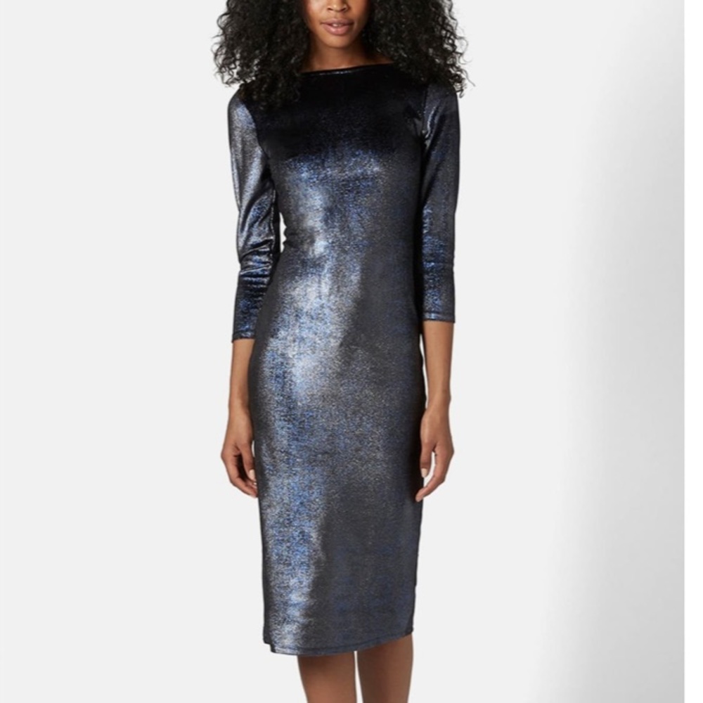 Vintage Topshop Glitter Velvet Midi Dress